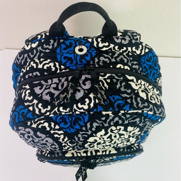 Vera Bradley Canterberry Cobalt Large Campus Backpack 15” x 11” x 5” - Picture 7 of 11